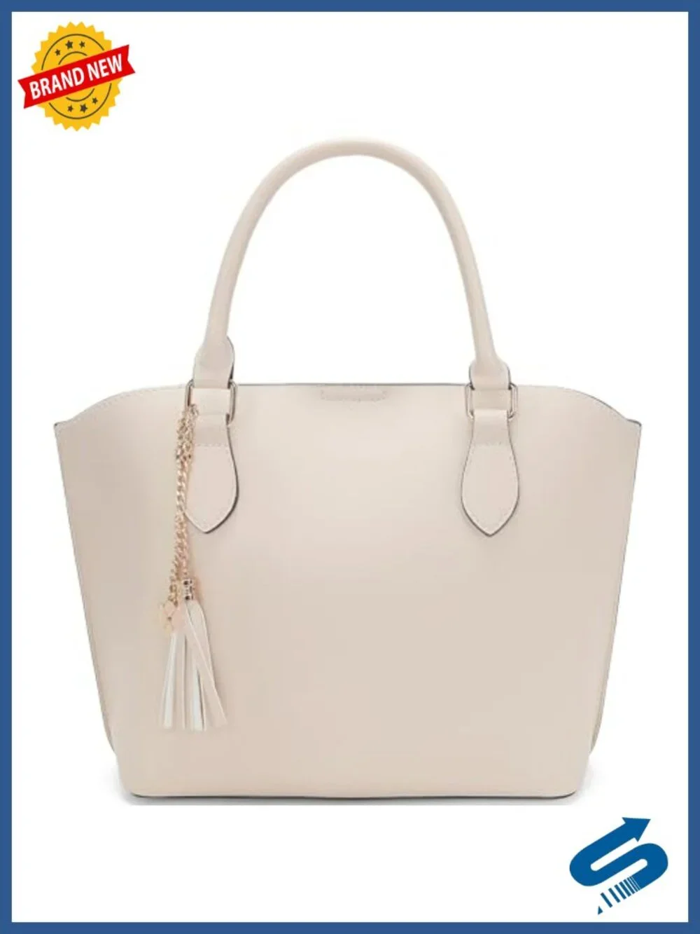 PU Leather Medium Satchel Tote Bag with Detachable Crossbody Strap